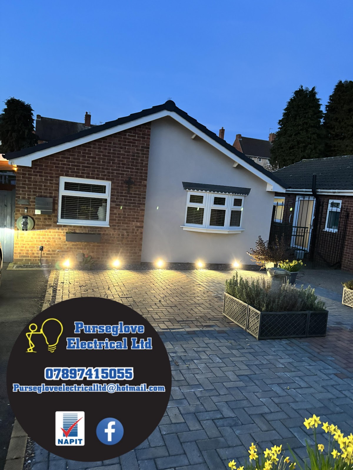Driveway facade lighting