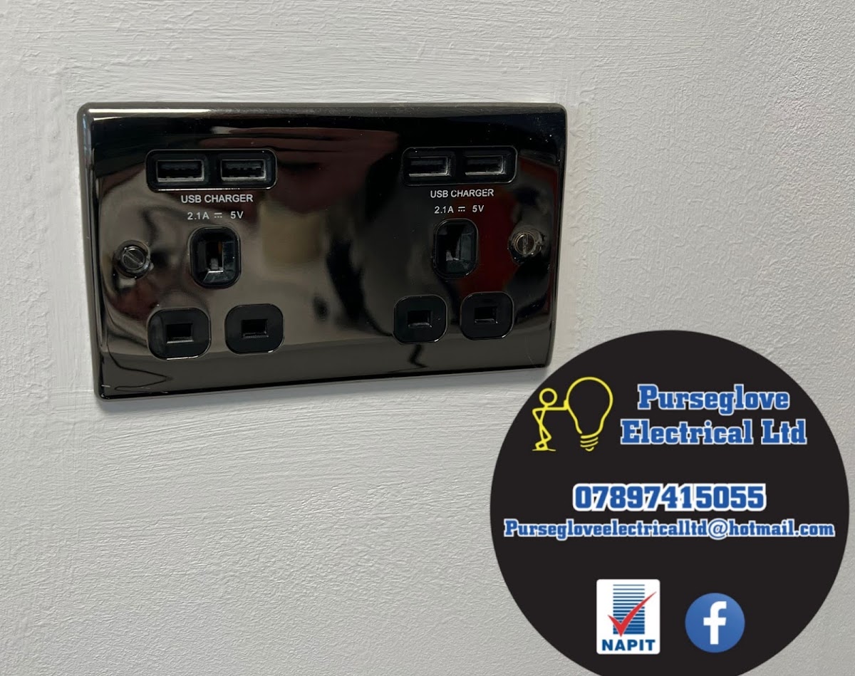 Black-nickel USB sockets